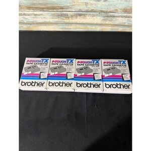 Brother P-Touch TX Tape Cassette 1" Black on White NEW TX-2511 Lot of 4 50ft
